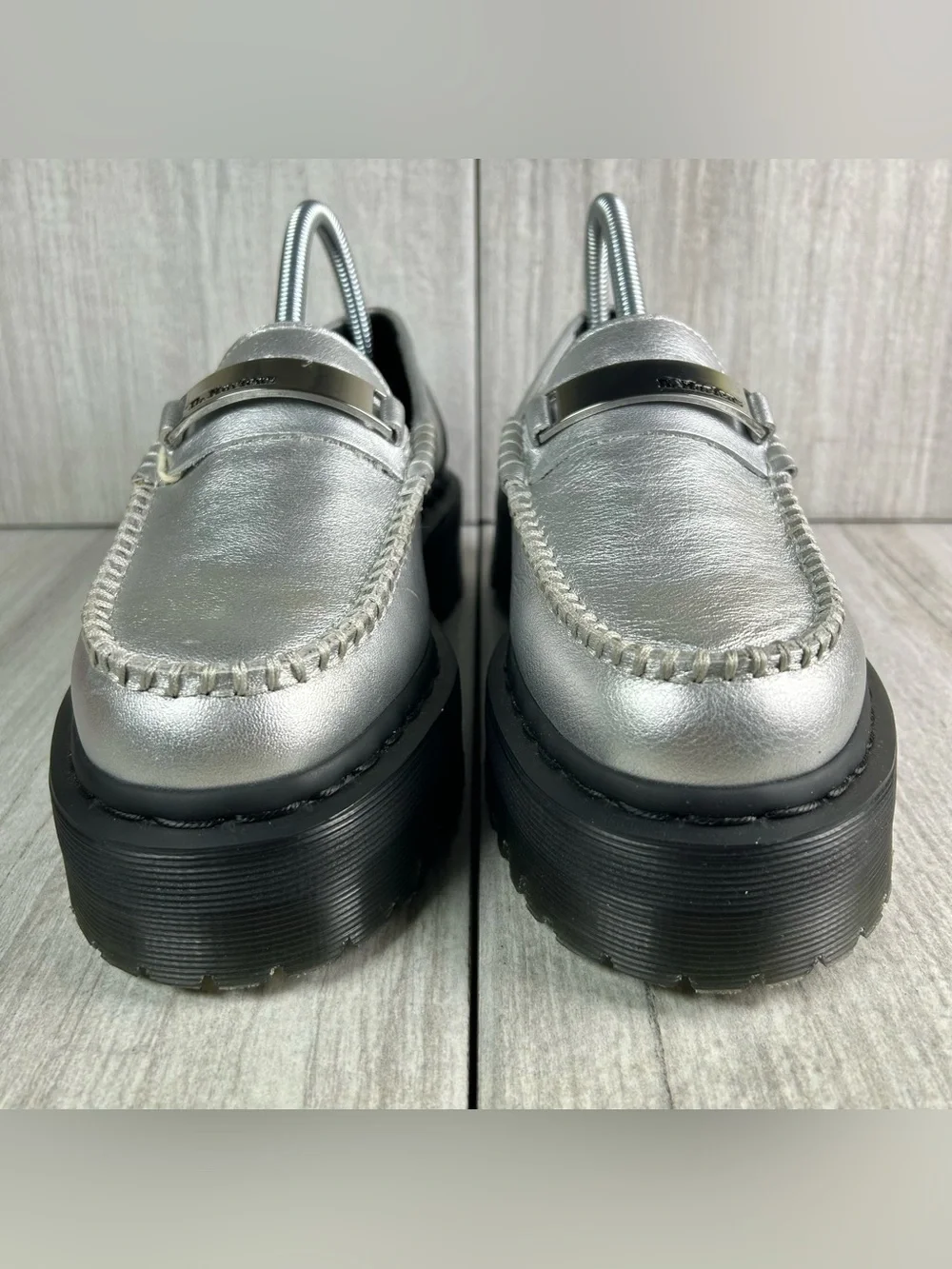 NEW Dr. Martens Docs Penton II Quad Platform  Loafer Shoe Silver Women’s Size 7